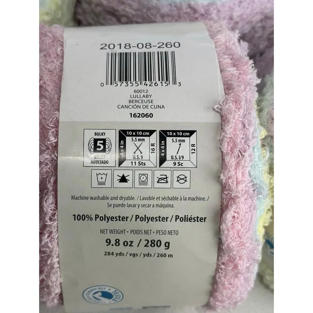 Lot 4 Bernat Pipsqueak Stripes Yarn Lullaby 60012 284 Yds Discontinued Pastel